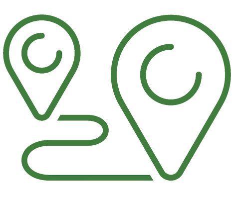 Two waypoints showing a path